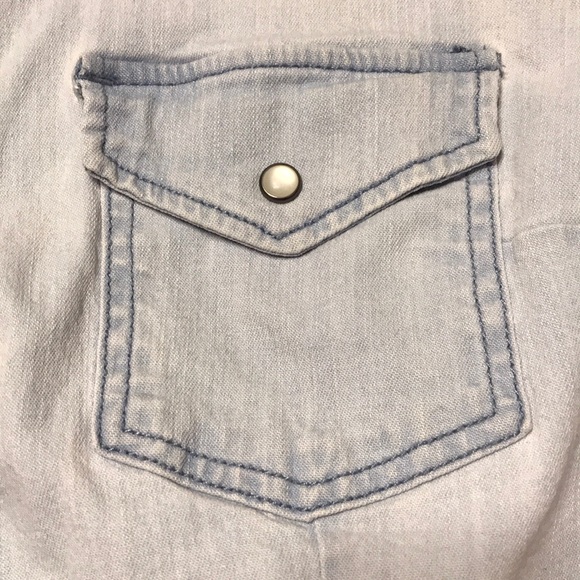 Vintage H&M Divided Denim Button Down With Washed Out Sleeves Sz Small. - Picture 5 of 8